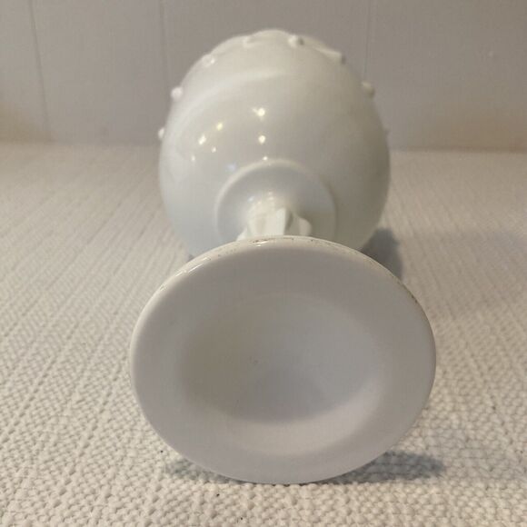 Vintage Indiana Glass Teardrop Milk Glass Footed 7" Goblet Chalice Vase Compote - Picture 5 of 11